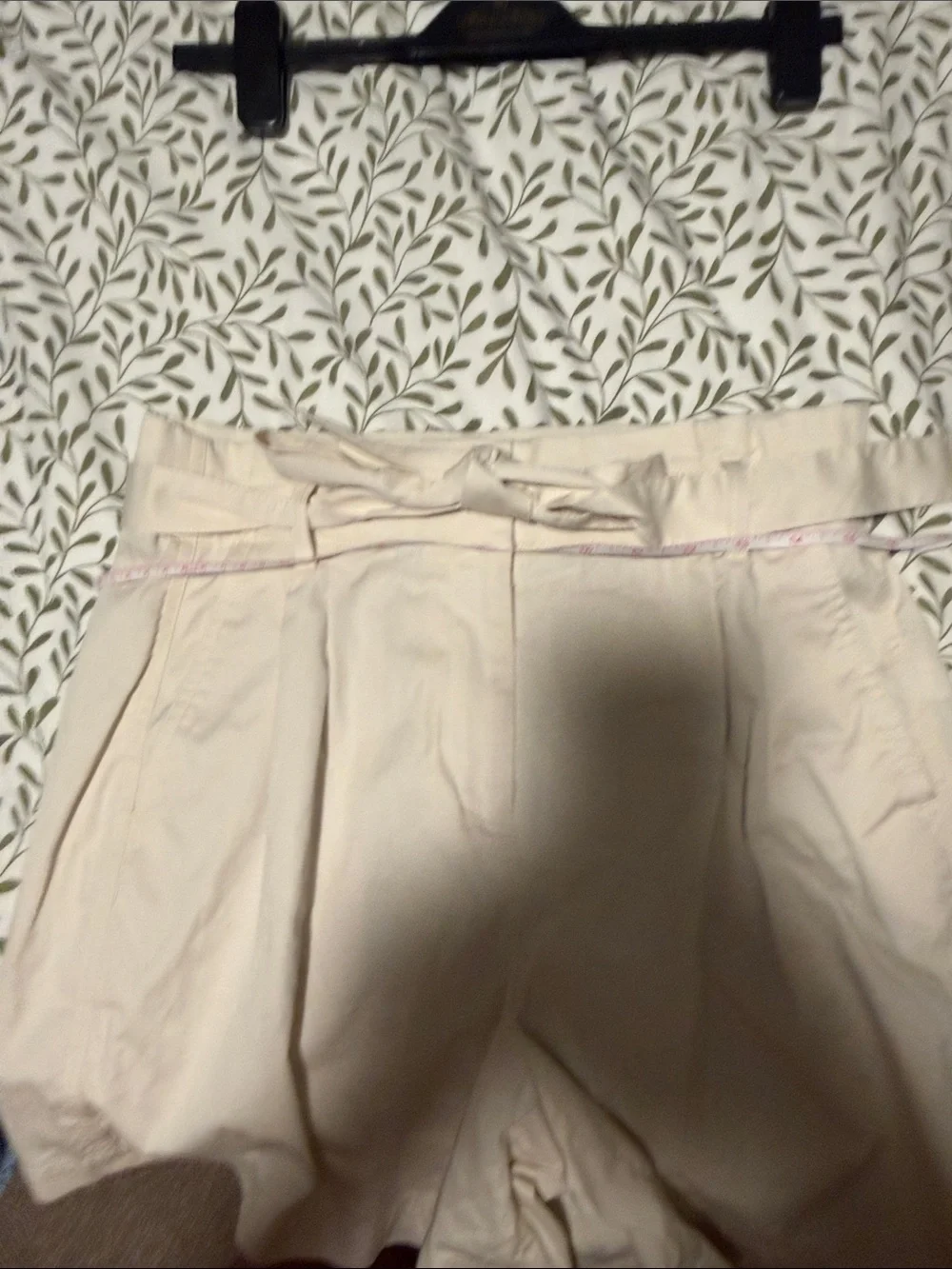 J. Crew Cream High-Waist Paperbag Tie Shorts